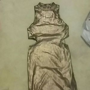 Topshop bronze colored bodycon dress sz 6